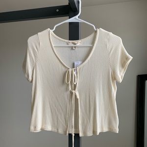 Urban Outfitters Cropped Open Tie Tee